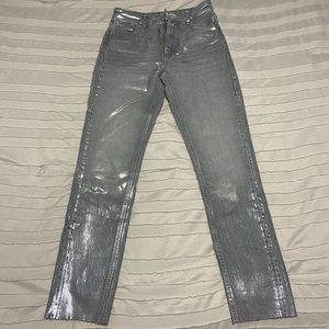 zara silver jeans